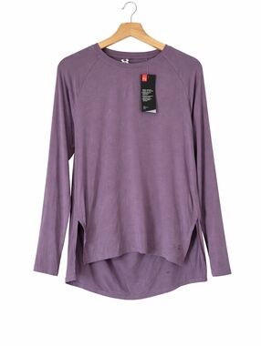 Under Armour Open Back Long Sleeve Top Womens M Purple Modal Yoga Loose Fit NWT